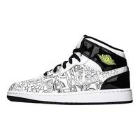 AIR JORDAN Nike耐克篮球鞋童鞋AJ1高邦黑白秋季运动鞋休闲鞋儿童鞋