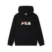 FILA 斐乐款男女连帽卫衣2025秋季休闲宽松针织长袖上衣 正黑色-BK L 175/96A/L