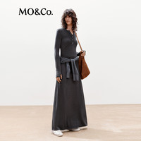 MO&Co.【active系列】连衣裙2025冬轻磨毛裸肤感捏褶长裙MBE4DRS035 深花灰色 M /165