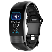 全程通P11无创血糖心电血氧监测运动手环/24小时体温监测/心电图/呼吸率心率血压监测/安卓&IOS老人通用 P11心电体温监测手环