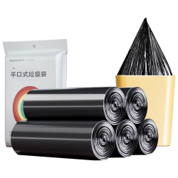 佳帮手 平口垃圾袋黑色45*50cm100只0.65丝断点易撕取家用分类袋
