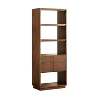 北美黑胡桃木全实木书柜北欧简约书架落地家用自由组合收纳展示柜