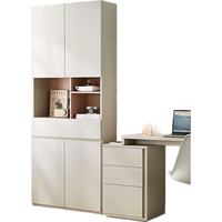 林氏家居原林氏木业现代简约带门书柜【灰白色+灰粉色】OI3G-A储物柜0.8米 【灰粉色】3G柜0.8米