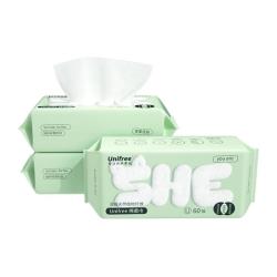 UNIFREE 一次性棉柔巾干湿两用洗脸卸妆擦脸巾加大加厚60抽3包