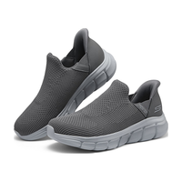 斯凯奇（Skechers）闪穿鞋slip ins春夏款男鞋网面一脚蹬舒适健步鞋118306 灰色/GRY 42
