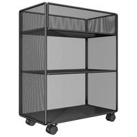 索白 桌底置物柜带轮书架办公室桌下矮柜书桌旁落地书柜移动收纳小推车