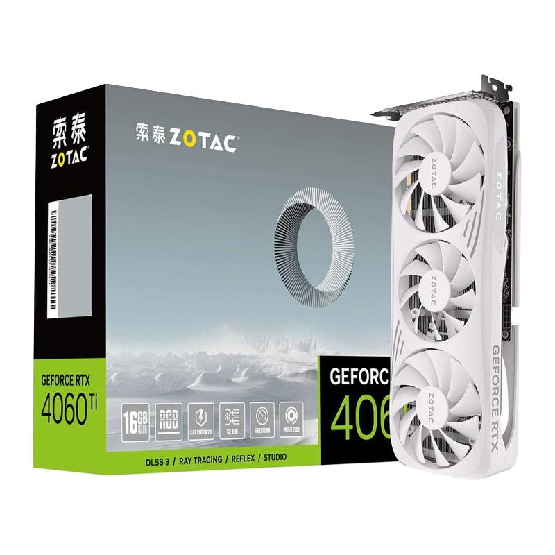 ZOTAC 索泰 GeForce RTX 4060Ti 月白 OC 显卡 16GB