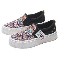 Paul Frank/大嘴猴一脚蹬女鞋2024百搭夏季帆布鞋潮流印花鞋