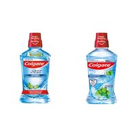 Colgate 高露洁 漱口水套装 (清新盐爽500ml+清新竹炭味500ml)