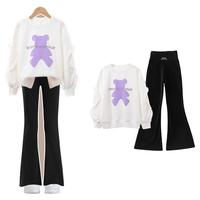  Yoyo one/优优1点 微喇 女童喇叭裤  9669黑色+4882白色 130cm