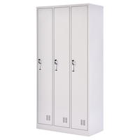 ZHONGWEI 中伟 更衣柜员工柜带门锁铁皮柜储物柜职员柜浴室柜三门更衣柜定制款