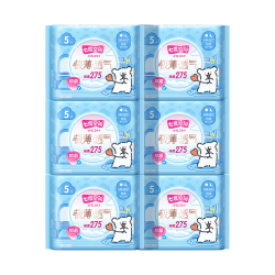 七度空间 极薄透气线条小狗IP款抑菌加长日用组套275mm30片