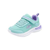 Skechers斯凯奇儿童运动鞋春秋女童魔术贴休闲鞋中大童轻质跑步鞋303601L 女款/浅绿色/紫色/AQPR 28.5