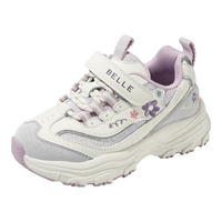 百丽童鞋儿童运动鞋女童老爹鞋2024秋季跑步鞋子中大童绣花休闲鞋 浅香芋紫-DE4502 26码 脚长15.5-16cm