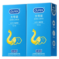杜蕾斯durex 避孕套女 女 戴 大号装组合24只 套套超薄润滑 男套 情趣计生用品 大号装12只x2盒