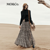 MO&Co.针织开衫2025冬堆堆领扭绳坑条纹理含羊毛羊绒短款MBE4CART11 深宝蓝色 M /165