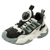 百丽童鞋男女童休闲运动鞋户外鞋儿童宝宝青少年旋转扣鞋 神秘黑 37 适合脚长约22.5-23.1cm