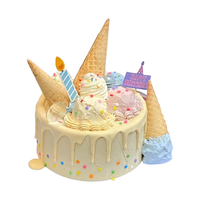 曼恒冰淇淋蛋糕儿童男女神同城配送当天到全国定做冰激凌蛋糕