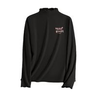 JEANSWEST/真维斯 双面绒保暖 女士打底衫 黑色 心灵粉_K S