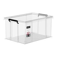 空间专家 SPACEXPERT不带轮直角抗压收纳箱整理箱储物箱 80L 透明款 65*43*34.7cm