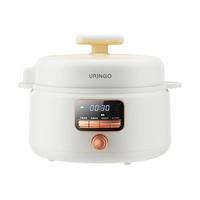 URINGO 七彩叮当 电压力锅3L多功能高压锅家用双盖智能小型压力锅全自动上蒸下煮电饭煲电蒸锅 蒸笼款