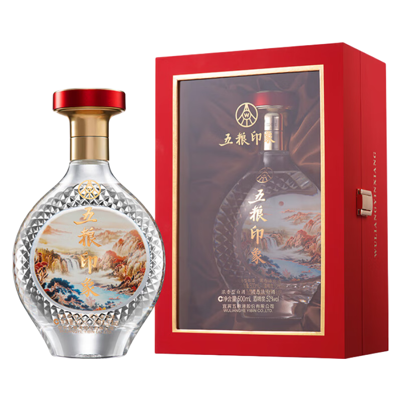  五粮印象 高度纯粮食酒 浓香型白酒  整箱装 52%vol 500mL