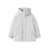 京东京造羽绒服女90鸭绒泡芙短款时尚百搭25冬季厚款外套 纯净灰 XL 纯净灰 短款