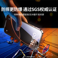 绿联（UGREEN） 苹果14/13钢化膜【京仓】iphone17/16/15/16pro手机保护膜13promax防窥蓝光防摔高清无尘仓膜 苹果17/16pro加强款【防爆膜*2片】带