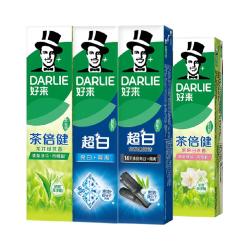 好来 原黑人)牙膏超白茶家庭家用套装190g*4支洁齿清新亮齿