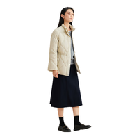 beanpole【新品】90%鹅绒 2025年秋冬女士时尚气质简约通勤绗缝羽绒服 米色 L 170/92A