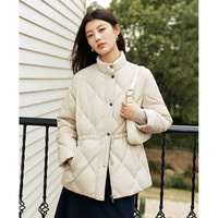 beanpole90%鹅绒秋冬女士防钻绒时尚绗缝简约羽绒服 米色 M 165/88A