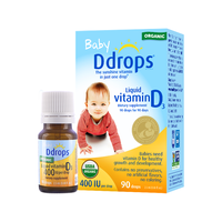 Ddrops 钙镁锌 婴幼儿童液体有机海藻柠檬酸钙片粉 维生素d3 k2婴儿乳钙30条 D3滴剂 400IU0.5ml(非钙镁锌)