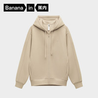 Bananain/蕉内 百搭显瘦 针织连帽休闲外套 杏卡其 XL