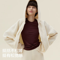 Bananain/蕉内 百搭显瘦 针织连帽休闲外套 杏卡其(加绒) XS