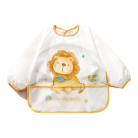 爱贝迪拉（AIBEDILA）宝宝罩衣儿童秋冬外穿婴儿男宝吃饭围兜防水防脏围裙男女反穿衣 【长袖款】假日罗森狮-防水防油 80码