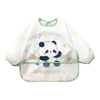 爱贝迪拉（AIBEDILA）宝宝罩衣儿童秋冬外穿婴儿男宝吃饭围兜防水防脏围裙男女反穿衣 【长袖款】丛林国宝熊-加大饭兜 100码