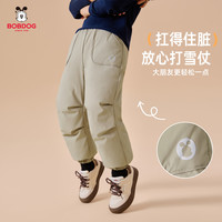 巴布豆(BOBDOG)巴布豆男童三防羽绒裤大童冬季外穿防寒裤儿童保暖长裤2025新 军绿色 90cm 均码