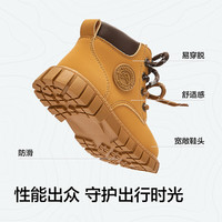 巴拉巴拉童鞋儿童靴子马丁靴女童男童2025新秋冬加绒短靴潮大黄靴 浅驼50001 30 (脚长18.3-18.7/内长19.7)