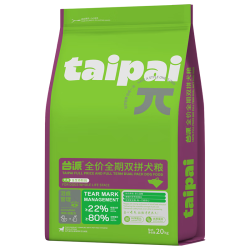 TAIPAI 小型中大型犬狗粮80斤泰迪柯基金毛成幼犬通用鸭肉梨狗粮20kg*2