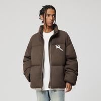 保暖服饰：ROCAWEAR 男女同款 85%绒美式毛织肌理刺绣羽绒服面包服