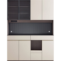 林氏家居意式轻奢高档书柜客厅落地展示柜带玻璃门林氏木业TV4G 双门储物书柜+双门铝框储物柜