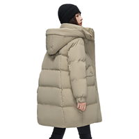 移动端、京东百亿补贴：雅鹿 羽绒服女中长款2024秋冬季时尚韩版加厚宽松女士外套 灰蓝色 S