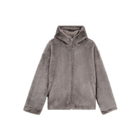 BODYDREAM双面穿麂皮外套男秋冬新款加厚宽松连帽保暖毛绒夹克 棕色 2XL