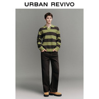 UR2025秋季男装时尚潮流复古水洗棉质牛仔长裤UMY850046+ 深棕绿 34