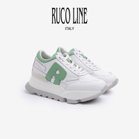 RUCOLINE 时尚牛皮革小白鞋厚底7cm增高鞋