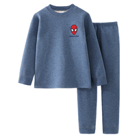 Disney 迪士尼 男童保暖内衣套装棉儿童冬加厚加绒宝宝小孩秋衣秋裤睡衣 HM96060宝蓝 140cm(适合135-145cm)