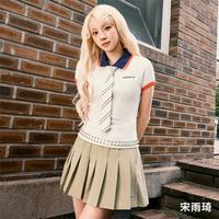 adidas 阿迪达斯 三叶草 宋雨琦同款复古防走光运动百褶短裙 加打底裤内衬