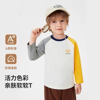 精典泰迪 25年冬款新男童长袖T恤拼色插肩T恤儿童长袖T恤