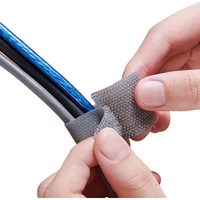 京惠思创自粘理线带整理线缆收纳固定免打孔自粘带理线带背胶粘贴式10个装 【10个装】自粘魔术贴灰色