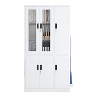 金经金属文件柜铁皮柜办公柜钢制资料柜档案柜子右六门玻璃更衣柜